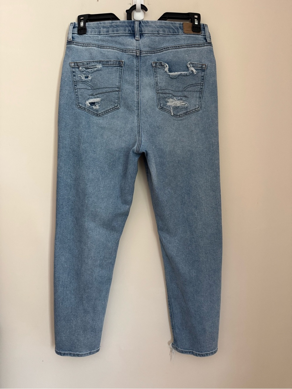American Eagle Curvy Mom Jeans Womens 10 Regular High Rise Stretch Distressed - Picture 2 of 7